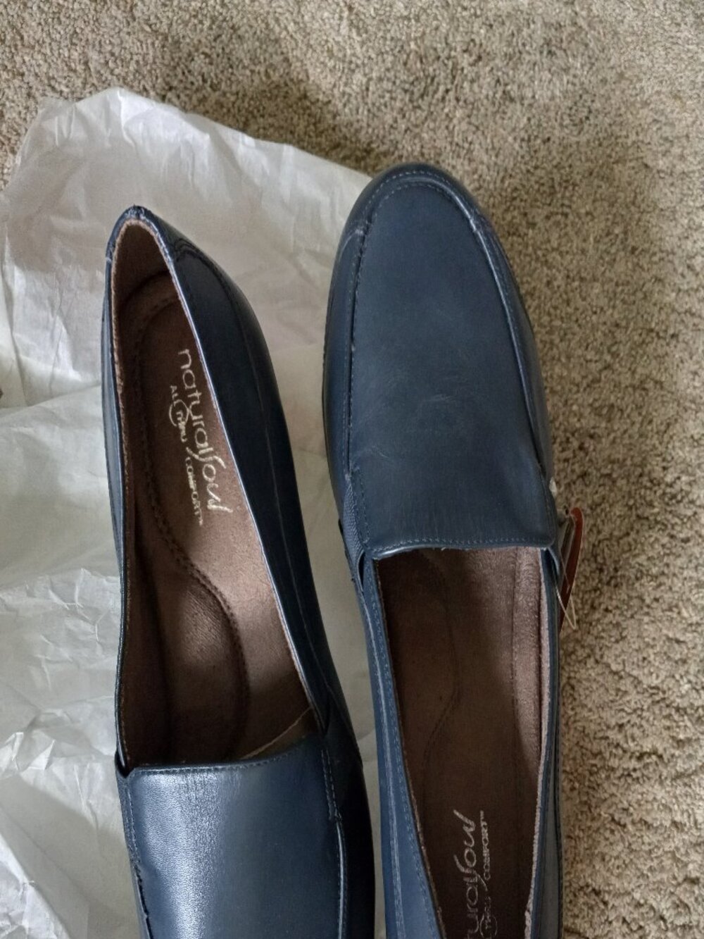 Natural Soul All-Thru Comfort 9.5 Loafer Flats New Navy